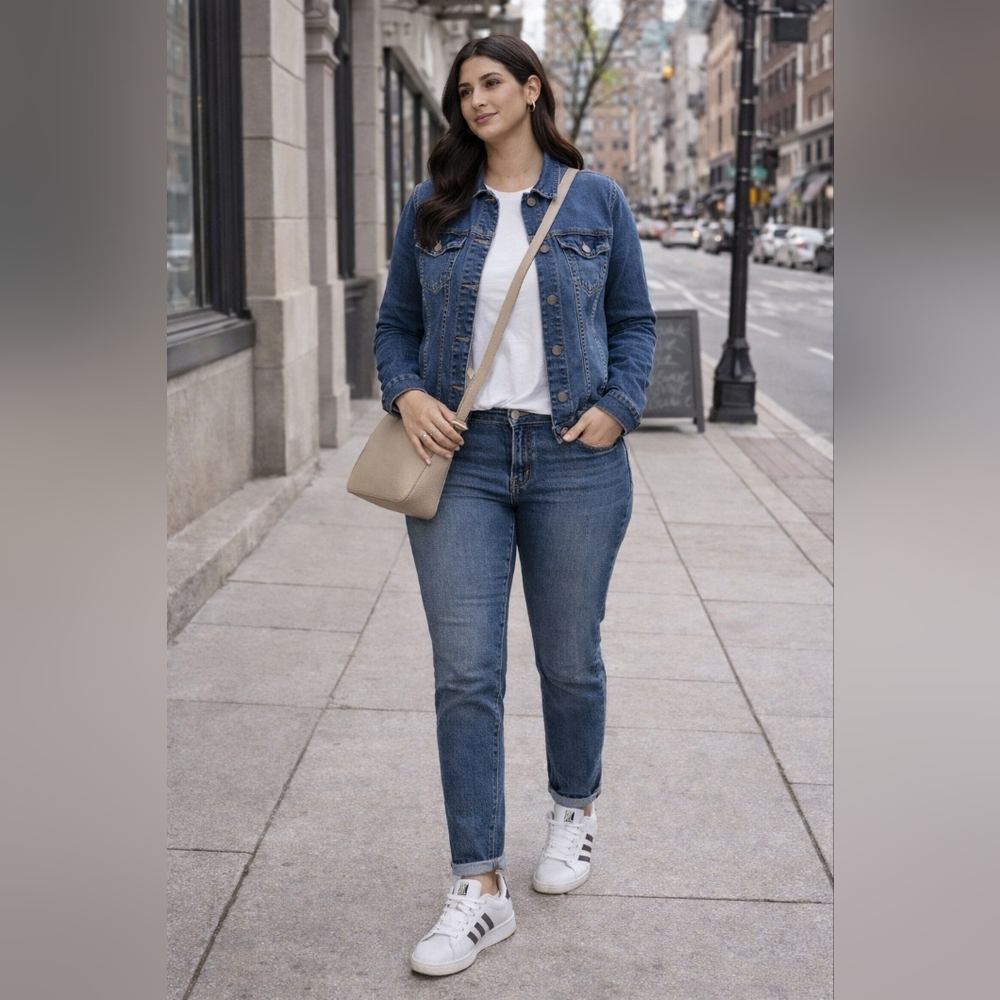 EDC Women's Classic Denim Jacket in Blue
